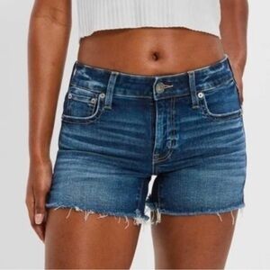 American Eagle Hi Rise Shortie Denim Shorts with Raw Edge Hem 4